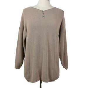 Vintage David Brett Tan 3/4 Sleeve Thermal Henley Top